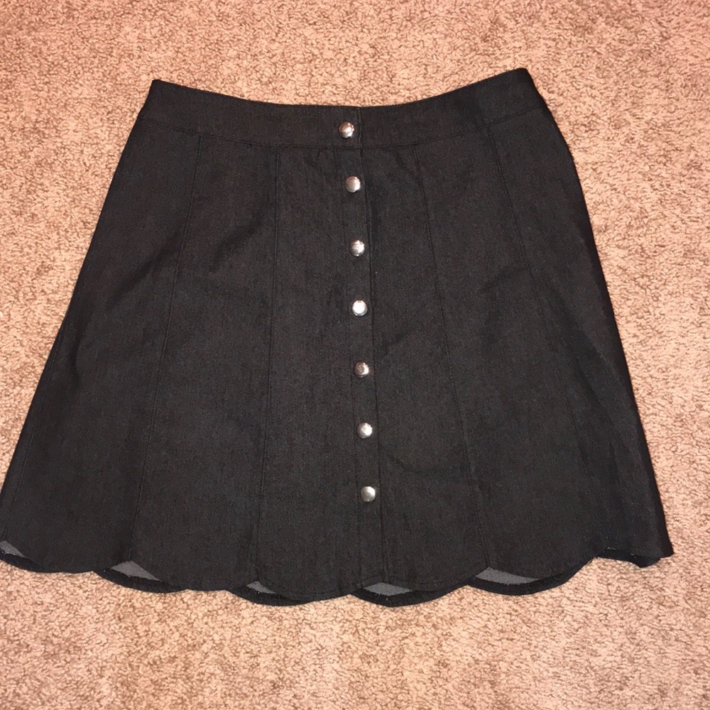 Francesca’s: Dark jean button up skirt